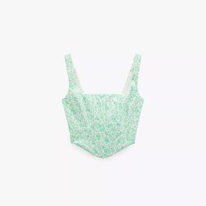 Zara Mint Green Floral Top